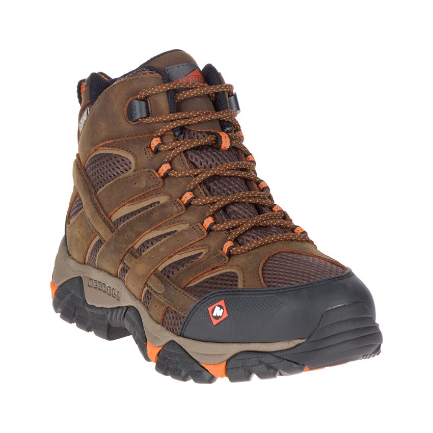 Bottes de Securite Merrell Moab Vertex Mid Waterproof SR Marron Homme | L.D.IQKU